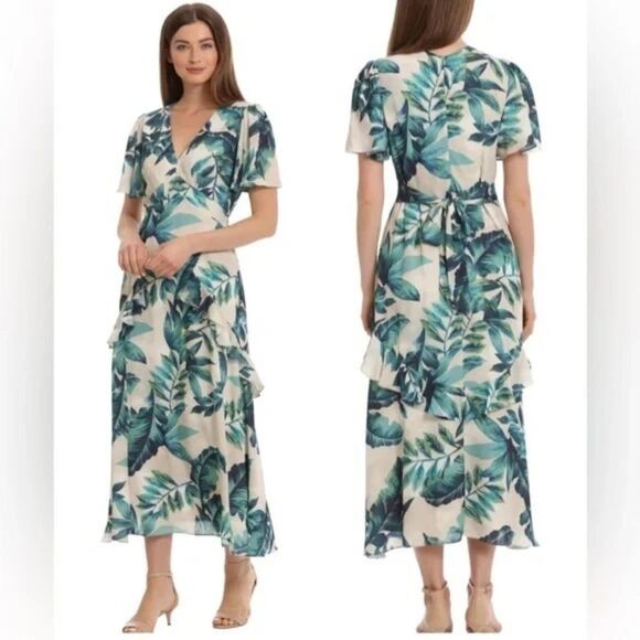 New Maggy London Ziva Maxi Dress - size 0 - Picture 1 of 7